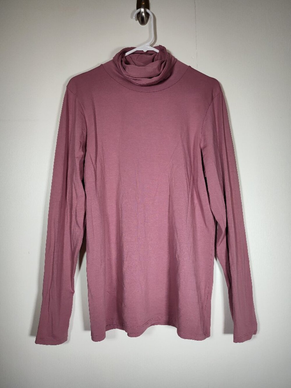 Peruvian Connection pink pima cotton long sleeve turtleneck‎ top XL